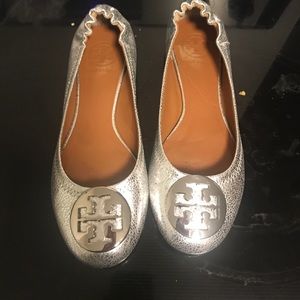 Tory Burch Silver classic ballet flat